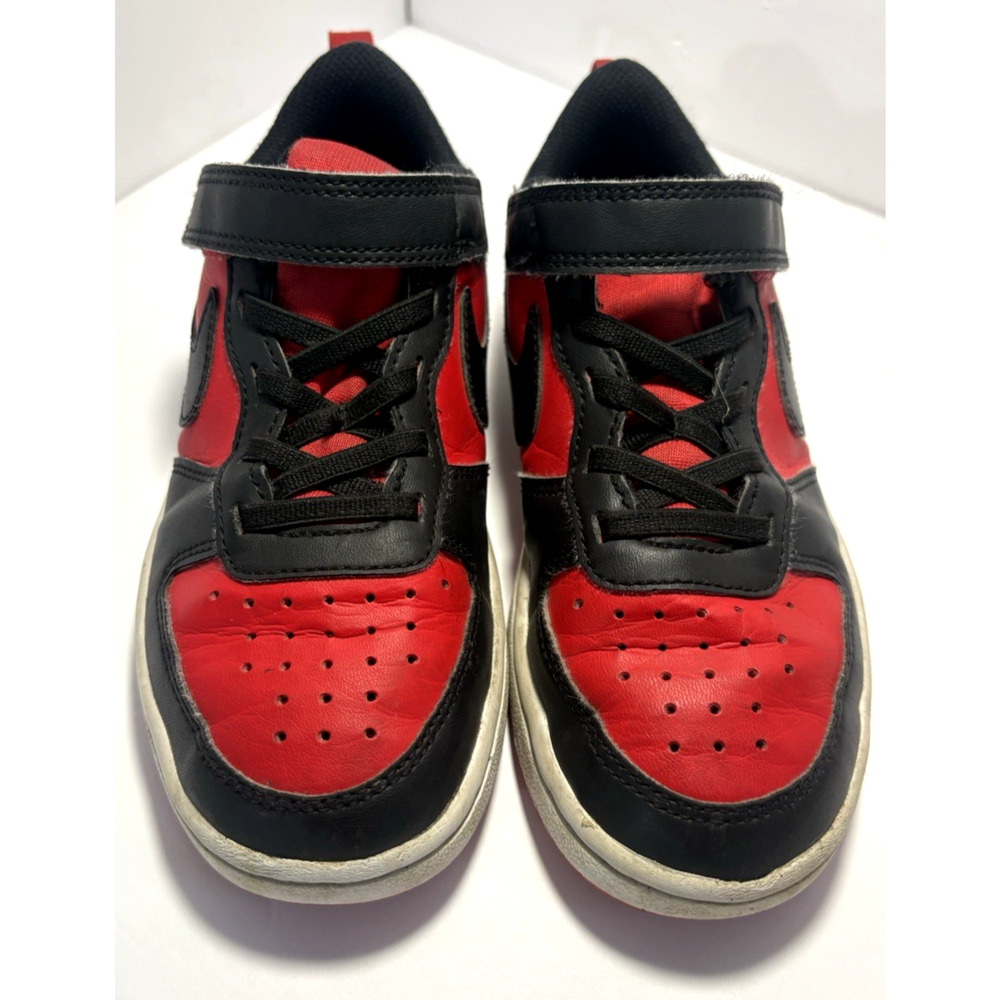 Nike Court Borough Low 2 Black/University Red-White Kids Youth BQ5451-007 Sz 13C